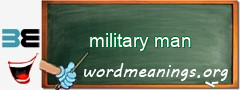 WordMeaning blackboard for military man